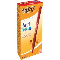 Soft FeelClic Grip - 12 Penne a Sfera a Scatto Punta Media 1,0 mm Colore Rosso