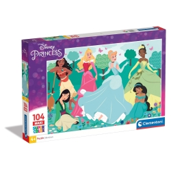 Disney Princess Maxi Supercolor - Puzzle da 104 Pezzi per Bambini 4+ Anni