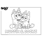 Bluey - Puzzle da 24 Pezzi Maxi Floor Double-Face con Retro da Colorare