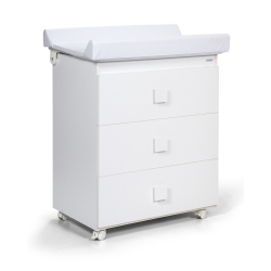 Project One - Mobile Bagnetto Fasciatoio con 3 Cassetti, Top Ribaltabile Bianco 76 x 47,5 x 88,5 cm