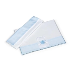Set per Culla Maggie -  2 lenzuola + 1 Federa - Azzurro