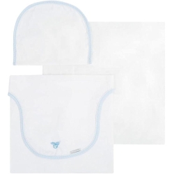 Cucù Venecia - 3 Lenzuola e Federa per miniculla 40x80 cm - Bianco Azzurro