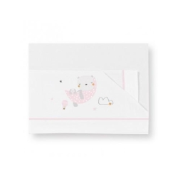 Set Tre Pezzi Miniculla Volare Bianco Rosa 40x80 cm