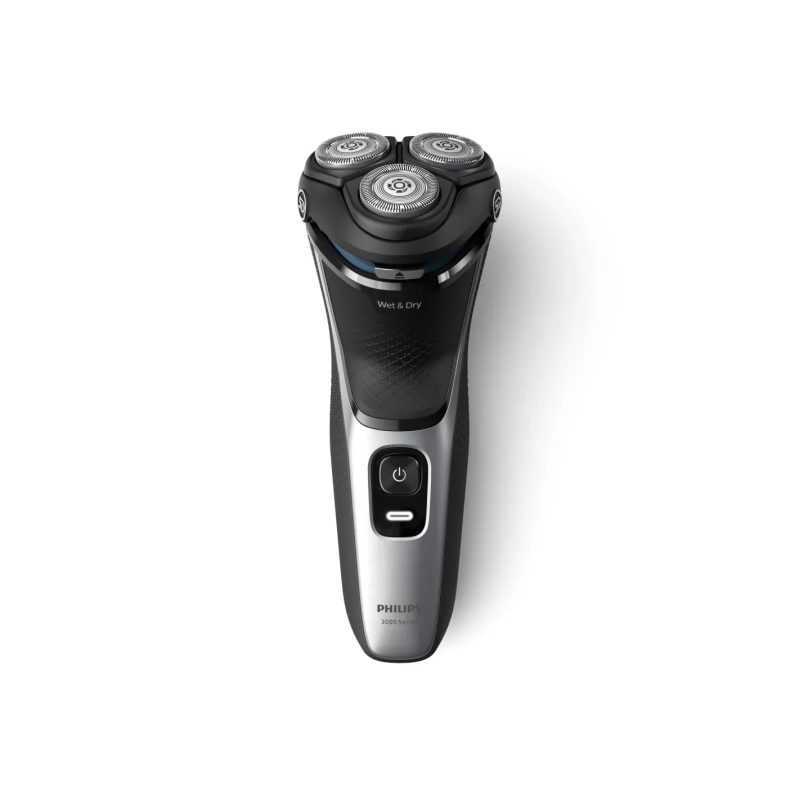 Afeitadora - Philips S3000 S3143/00, eléctrica, Seco y mojado, 60 min, Cortapatillas, Negro