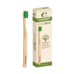 Curasept Spazzolino Ecobio - Manico Ergonomico in Legno Pregiato e Setole Morbide
