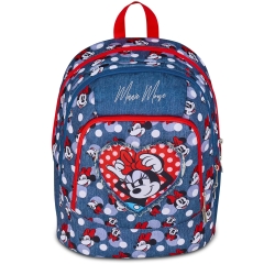 Minnie - Zaino Scuola Doppio Scomparto con Tasca Porta Borraccia Blu  29 L