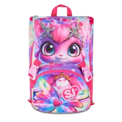 SJ Gang - Zaino Sdoppiabile per la Scuola con Divisorio Interno Tasca Borraccia Occhi LED Girl Cat 24 Lt