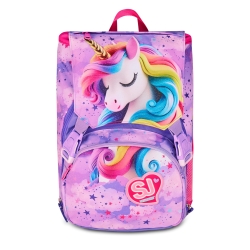 SJ Gang - Zaino Sdoppiabile per la Scuola con Divisorio Interno Unicorno e Ali a Scomparsa Fable Journey 24 Lt