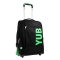 Trolley Scuola 3 Ruote - Convertibile Zaino, Design Urban Fluo Nero Verde Tasca Organizer, Unisex 34 litri