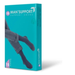 Gloria Med Man Support Cotton 15 - Gambaletto Preventivo a Compressione (15-18 mmHg) da Uomo in Cotone Taglia 4 Nero