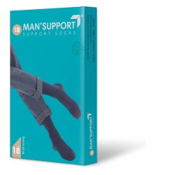 Gloria Med Man Support Cotton 18 - Gambaletto Preventivo a Compressione (18-20 mmHg) da Uomo in Cotone Taglia 6 Blu