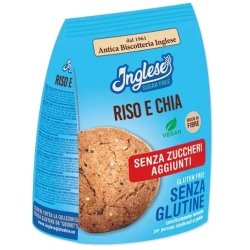 Biscotti Integrali Riso e Chia Senza glutine e lattosio, a basso contenuto di zuccheri e ricchi di fibre 200 gr