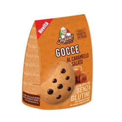 Gocce Al Caramello Salato - Frollini senza glutine con gocce di cioccolato fondente 200 gr