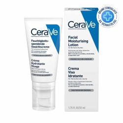 CeraVe Crema Viso Idratante PM con Acido Ialuronico, Niacinamide e 3 Ceramidi Essenziali, 50 ml