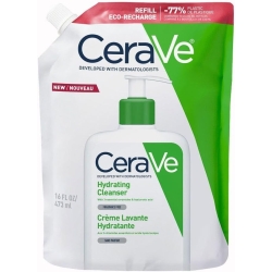 CeraVe Detergente Idratante Viso Pelle da Normale a Secca, con acido ialuronico e ceramidi - Ricarica da 473 ml