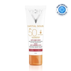 Vichy Crema Solare Viso Anti-età 50 SPF Capital Soleil Abbronzatura Intensa 50 ml