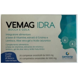 Gemavip Idra Bocca e Gola Gusto Frutti Di Bosco 40 Compresse Orosolubili - Integratore per la bocca e la gola