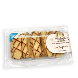Parigine - snack croccante e morbido di pasta sfoglia senza glutine e senza lattosio con confettura di albicocche 160 gr
