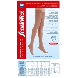 Scudotex - Autoreggente 140 Den Punta Aperta Compressione Graduata (19-22 mmHg) Taglia 3 Skin