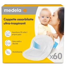60 Coppette Assorbilatte Ultra-Traspiranti Assorbenti Extra Sottili Confezionate Singolarmente