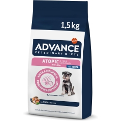 Veterinary Diets Atopic Mini Trota - Alimento completo per intolleranze e dermatite 1,5 kg