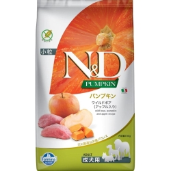 N&D Pumpkin Grain Free Cinghiale Zucca e Mela - Alimento completo per cani adulti mini 2,5 kg
