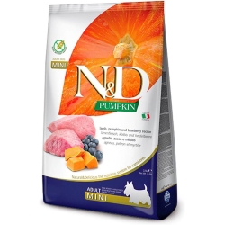 N&D pumpkin grain free adult mini Agnello, Zucca e Mirtillo - Alimento completo per cani adulti mini 7 kg