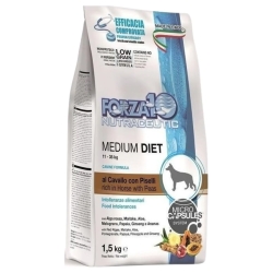 Forza 10 Medium Diet Cavallo e Piselli - Alimento completo per cani intolleranti 1,5 kg