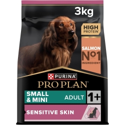 Purina Pro Plan Salmone - Alimento completo per cani adulti di taglia piccola e mini con pelle sensibile 3 kg