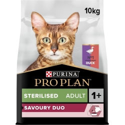 Purina Pro Plan Sterilised Adult Savoury Duo Anatra con Fegato - Alimento completo per gatti adulti sterilizzati 10 Kg