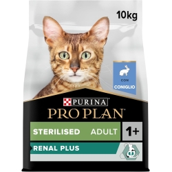 Purina Pro Plan Sterilised Adult Renal Plus Coniglio - Alimento per gatti sterilizzati adulti, salute renale 10 kg