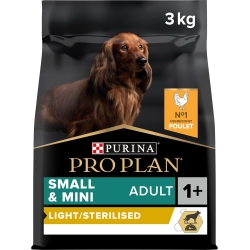 Purina Pro Plan Small Mini Adult Light Sterilised Pollo - Alimento per cani adulti piccoli/mini light o sterilizzati 3kg