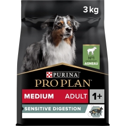 Purina ProPlan Sensitive Digestion Agnello - Alimento completo per cani adulti taglia media con dig sensibile 3 Kg