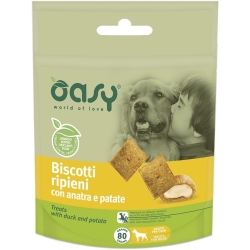 snack cane biscotti ripieni anatra e patate - Alimento complementare per cani adulti 80 gr