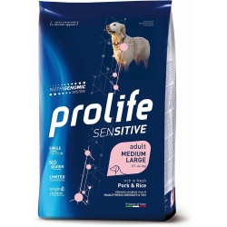 cane sensitive adult Maiale e Riso - Alimento completo per cani adulti  sensibili M/L 10 kg