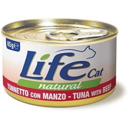 Life cat natural Tonnetto con Manzo - Alimento completo per gatti 85 gr