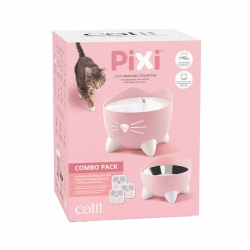 Pixi - Fontana Abbeveratoio per Gatti Combo Pack Rosa