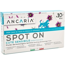 Spot-on Cute sensibile - Fluido Dermatologico Lenitivo per Cani di taglia media 10 pipette da 4 ml