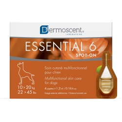 Essential 6 Spot-On 10-20 kg - Trattamento DermoCosmetico per cani 4 pipette da 1,2 ml