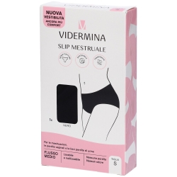Vidermina Slip Mestruale Riutilizzabile Vita Alta Taglia S Colore Nero