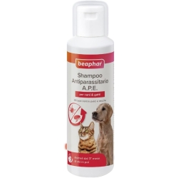 Shampoo Antiparassitario A.P.E., Trattamento Specifico per Zecche e Pulci del Cane e del Gatto 200 ml