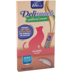 Cat Deli Snack Natural Cream Salmone - Mangime complementare per gatti 6 x 15 gr
