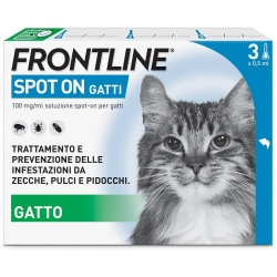FRONTLINE Spot-On - 3 Pipette Antiparassitarie Gatti e Gattini da 0,5 ml