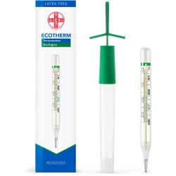 Ecotherm - Termometro Ecologico classico in vetro per febbre al gallio senza mercurio per adulti e bambini