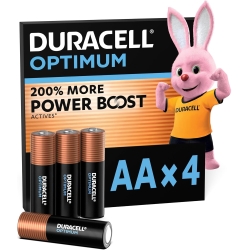 Duracell Optimum AA - Confezione da 4 Batterie Alcaline da 1,5 V