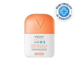 VICHY Crema Solare Viso 50 SPF Uv Aqua  Fluido viso colorato Protezione Alta Light 9 gr