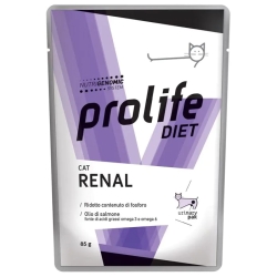 Prolife Diet Cat Renal Pollo e Manzo - Alimento dietetico completo per gatti con insufficienza renale 85 gr