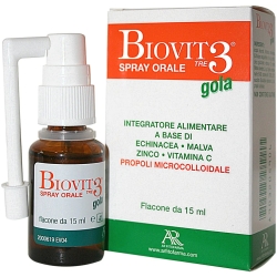 Biovit 3 Gola Spray - A Base Di Echinacea 1 Flacone 15 ml