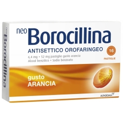 Neoborocillina 16 pastiglie - Antisettico orofaringeo gusto arancia