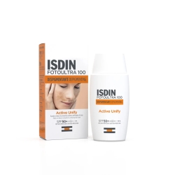 Isdin Crema Solare Viso 50+ SPF Fotoprotettore Fotoultra 100 Depigmentante  Active Unify Protezione Molto Alta 50 ml